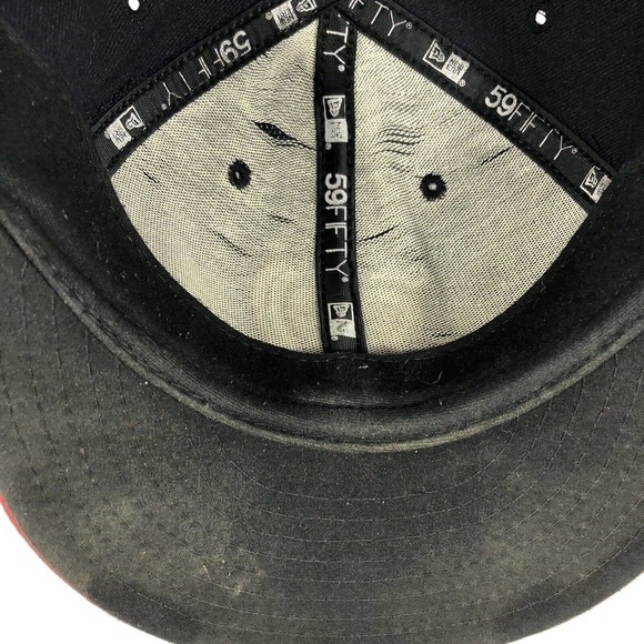 VTG Washington Nationals New Era On Field Fitted Hat Cap 7 3/8 USA Made Discolor - Picture 16 of 16